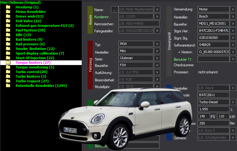 WinOLS & TunerPro Basic Mappack Bosch MDG1 MD1CS001 – Mini 2.0D B47C20U1 – B47C20U1-F54B47 048829 – OLS / KP / XDF / JSON / CSV