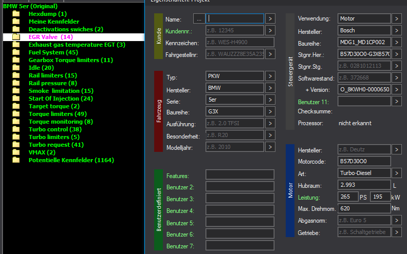 WinOLS Basic Mappack Bosch MD1CP002 – BMW 3.0D B57 B57D30O0 – 372668 O_8KWH0-0000650A-004 – OLS / KP / JSON / CSV