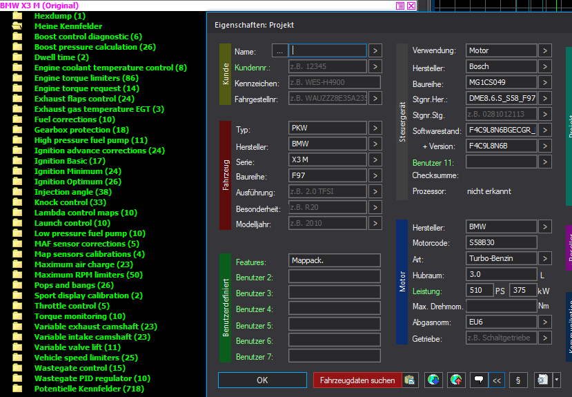WinOLS Basic Mappack + DTC Bosch EDC17C41 – BMW 2.0D N47 N47D20O1 – 376668 - O_7DUB-00000CD8-092 – OLS / KP / JSON / CSV