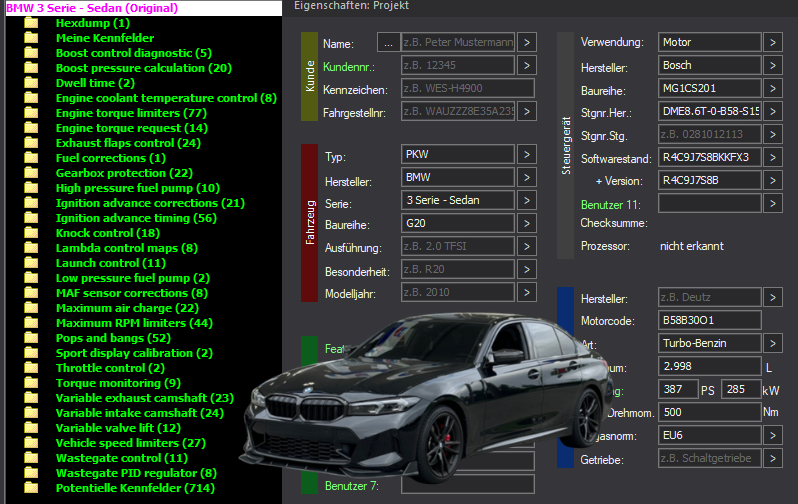 WinOLS & TunerPro Basic Mappack Bosch MG1CS201 – BMW 3.0T B58 B58B30O1 – R4C9I75B8KFKX3 – OLS / KP / XDF / JSON / CSV