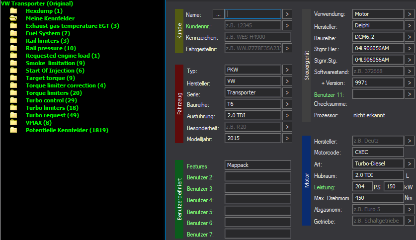 WinOLS Basic Mappack Delphi DCM6.2 – VAG 2.0D CXEC – 04L906056AM 372668 – OLS / KP / JSON / CSV