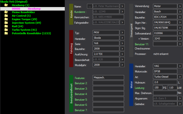 WinOLS Basic Mappack EDC17C64 – VAG 2.0TDI DFSB – 04L906016HQ 010066 3243 – 168 ECU Maps – OLS  KP  JSON  CSV