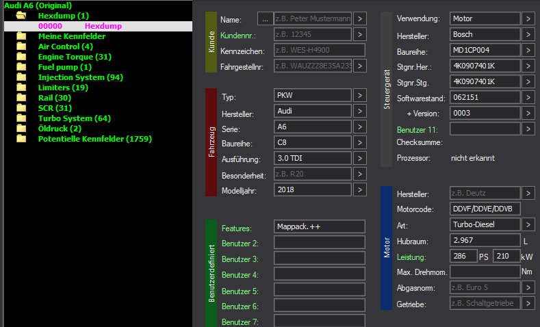 WinOLS Basic Mappack MD1CP004 – VAG 3.0TDI DDVF / DDVE / DDVB – 4K0907401K 062151 0003 – 277 ECU Maps – OLS / KP / JSON / CSV