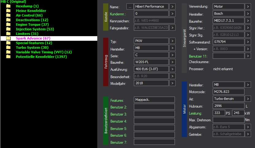 WinOLS Basic Mappack Bosch MED17.7.3.1 – Mercedes-Benz 3.0T M276 – 012936 – OLS / KP / JSON / CSV