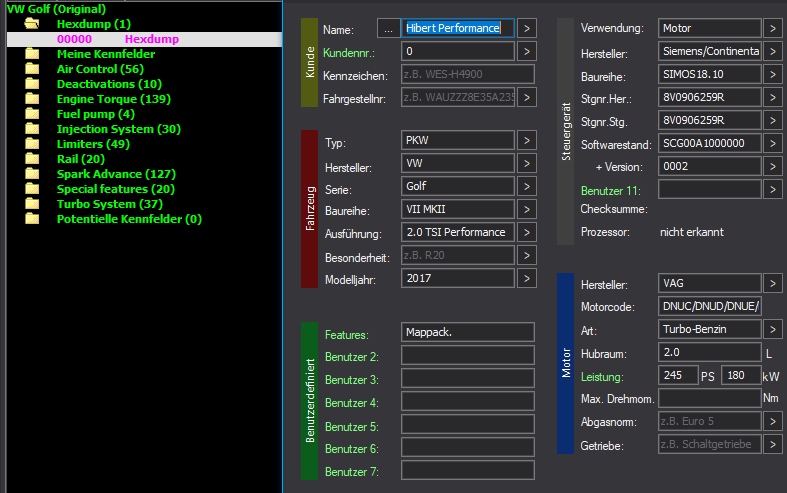 WinOLS Basic Mappack SIMOS18.10 – VAG 2.0TFSI DNUC / DNUD / DNUE – 8V0906259R SCG00A1000000 0002 – 492 ECU Maps – OLS / KP / JSON / CSV