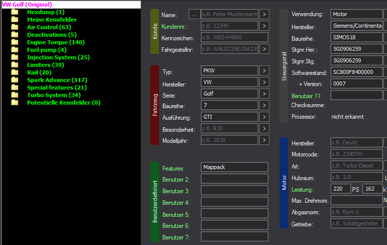 WinOLS Basic Mappack SIMOS18 – VAG 2.0TFSI CHHB / CHHC – 5G0906259 SC800F8400000 0007 – 468 ECU Maps – OLS / KP / JSON / CSV