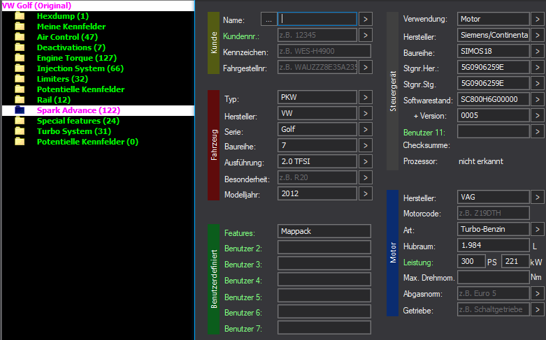 WinOLS Basic Mappack SIMOS18 – VAG 2.0TFSI CJXE / CJXB / CJXA / CJXC – 5G0906259E SC800H6G00000 0005 – 468 ECU Maps – OLS / KP / JSON / CSV