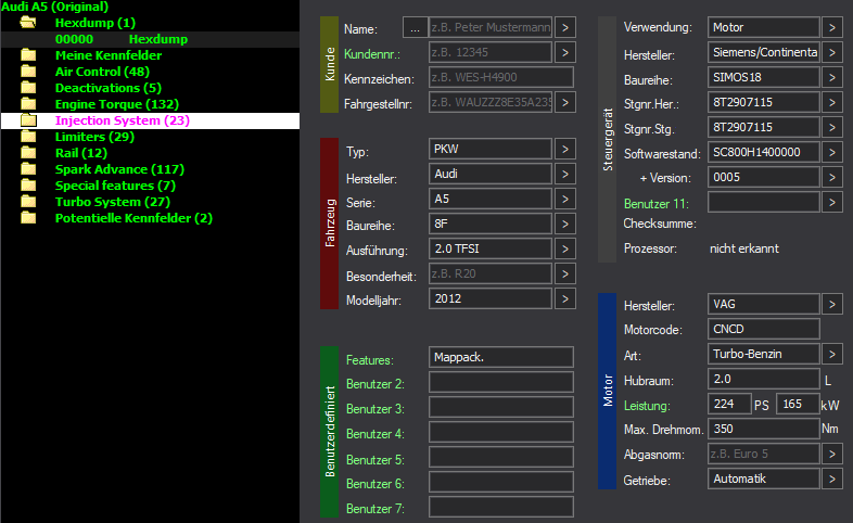 WinOLS Basic Mappack SIMOS18 – VAG 2.0TFSI CNCD – 8T2907115 SC800H1400000 0005 – 400 ECU Maps – OLS / KP / JSON / CSV