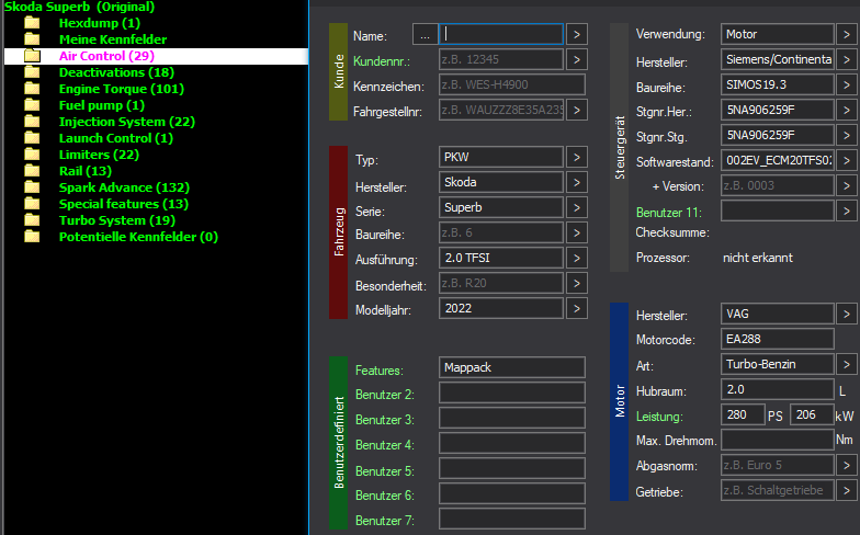 WinOLS Basic Mappack SIMOS19.3 – VAG 2.0TFSI EA288 – 5NA906259F 002EV_ECM20TFS0205NA906259F – OLS / KP / JSON / CSV