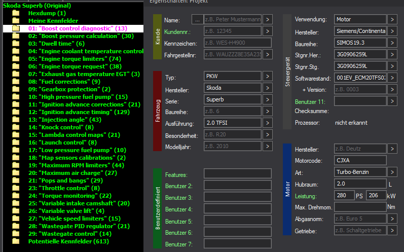WinOLS Basic Mappack Siemens SIMOS19.3 – VAG 2.0T – 8S0906264B 001EV_ECM20TFS0208S0906264B – OLS  KP  JSON  CSV