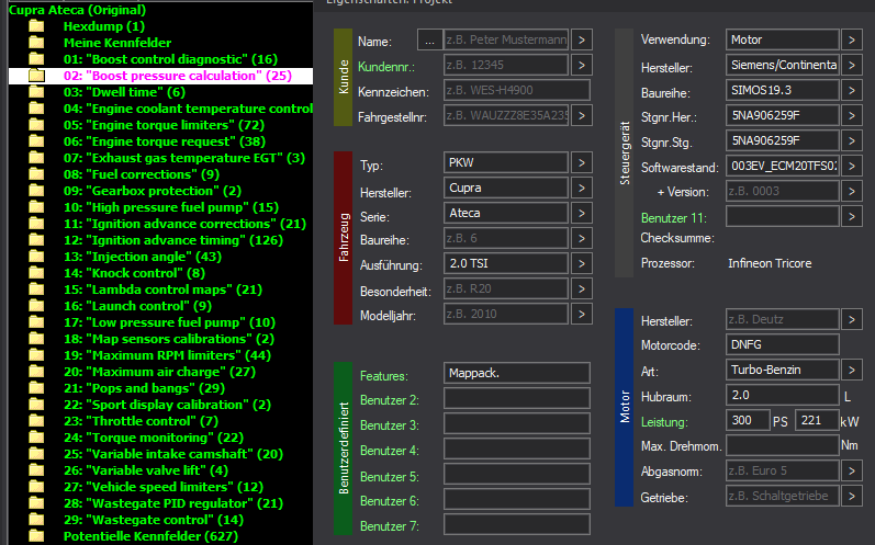 WinOLS Basic Mappack Siemens SIMOS19.3 – VAG 2.0T DNFG – 5NA906259F 003EV_ECM20TFS0205NA906259F – OLS / KP / JSON / CSV