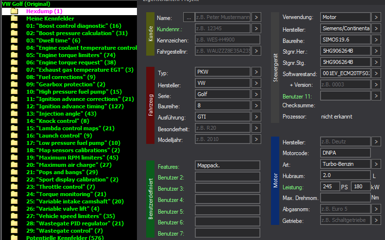 WinOLS Basic Mappack Continental SIMOS19.6 – VAG 2.0T DNPA – 5HG906264B WSCFR20 – OLS / KP / JSON / CSV