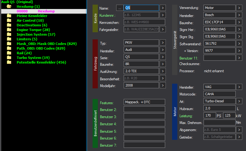 WinOLS Basic Mappack + DTC EDC17CP14 – VAG 2.0TDI CAHA – 03L906019AS 561792 9977 – OLS / KP / JSON / CSV