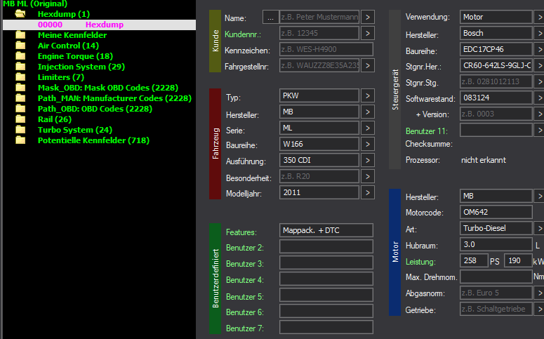 WinOLS Basic Mappack + DTC EDC17CP46 – Mercedes 3.0CDI OM642 – CR60-642LS-9DLJC 083124 – 2200+ Entries (incl. DTC Codes) – OLS / KP / JSON / CSV