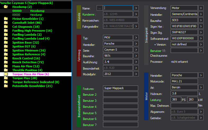 WinOLS Super Mappack SDI3 – Porsche Cayman S 987C 3.4i MA1.21 – W01F8010W01F80 5WP46527 – 325 ECU Maps – OLS / KP / JSON / CSV