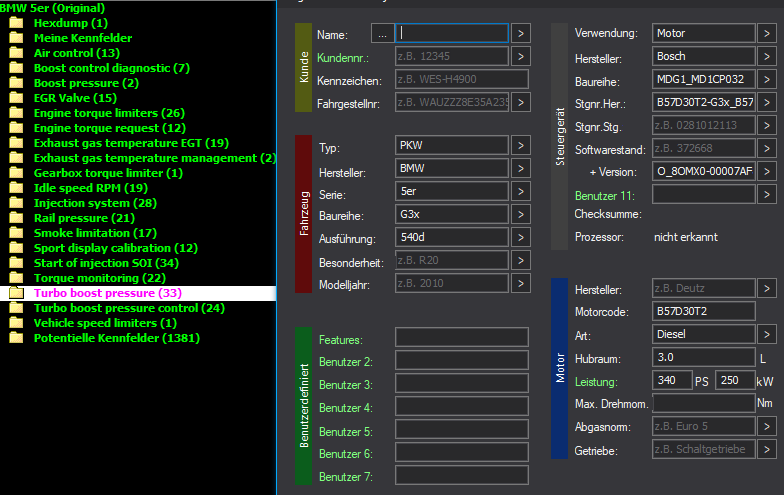WinOLS & TunerPro Basic Mappack Bosch MD1CP032 – BMW 3.0D B57D30T2 – O_8OMX0-00007AF8-026 – OLS / KP / XDF / JSON / CSV