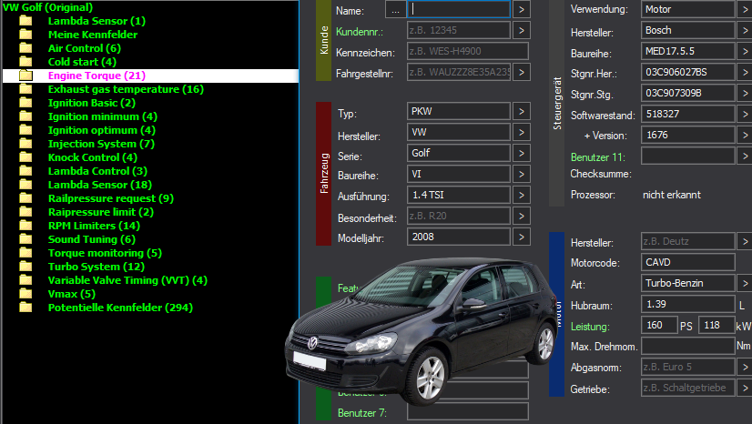 WinOLS & TunerPro Basic Mappack Bosch MED17.5.5 – VAG 1.4T CAVD – 518327 – OLS / KP / XDF / JSON / CSV