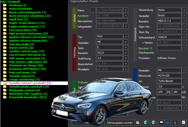 WinOLS & TunerPro Basic Mappack Bosch MED17.7.2 – Mercedes-Benz 3.0T M274.920 – 026625 – OLS / KP / XDF / JSON / CSV
