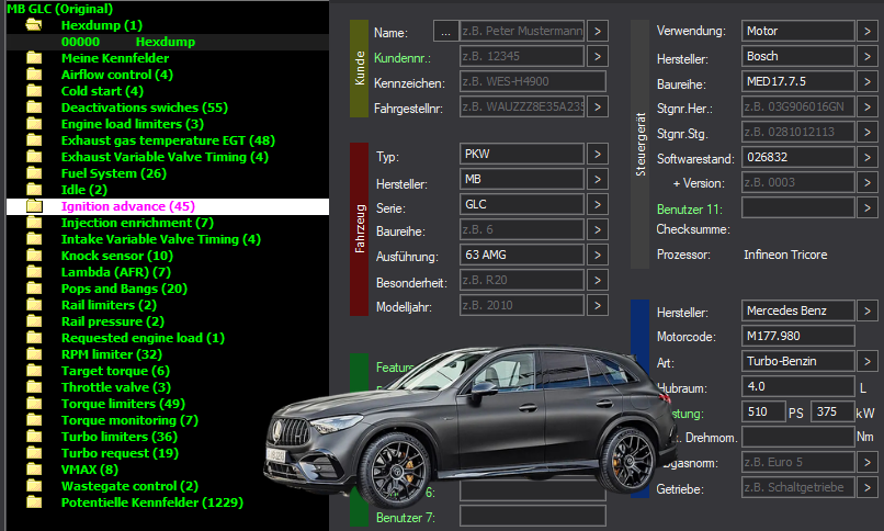WinOLS & TunerPro Basic Mappack Bosch MED17.7.5 – Mercedes-Benz 4.0T M177.980 – 026832 – OLS / KP / XDF / JSON / CSV