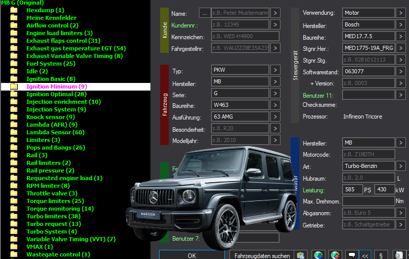WinOLS & TunerPro Basic Mappack Bosch MED17.7.5 – Mercedes-Benz 4.0T V8 M177 – 063077 – OLS / KP / XDF / JSON / CSV