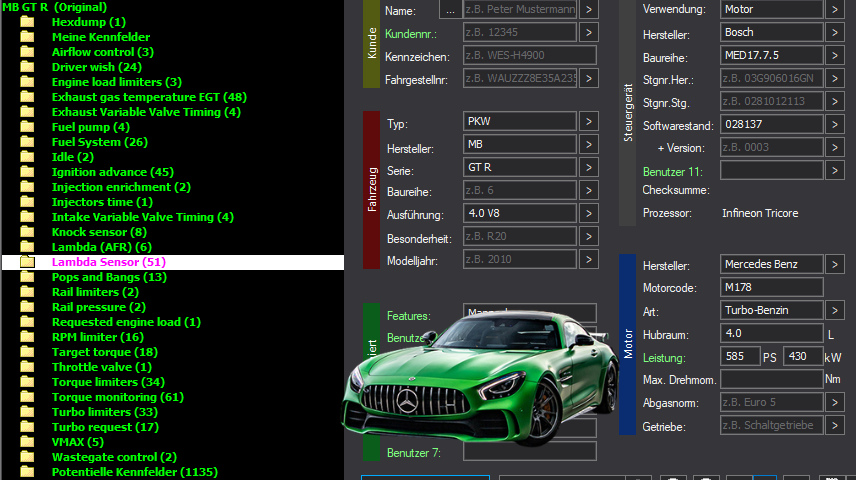 WinOLS & TunerPro Basic Mappack Bosch MED17.7.5 – Mercedes-Benz 4.0T V8 M178 – 028137 – OLS / KP / XDF / JSON / CSV