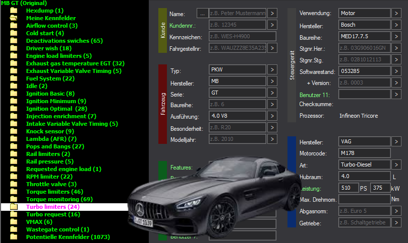 WinOLS & TunerPro Basic Mappack Bosch MED17.7.5 – Mercedes-Benz 4.0T V8 – 053285 – OLS  KP  XDF  JSON  CSV