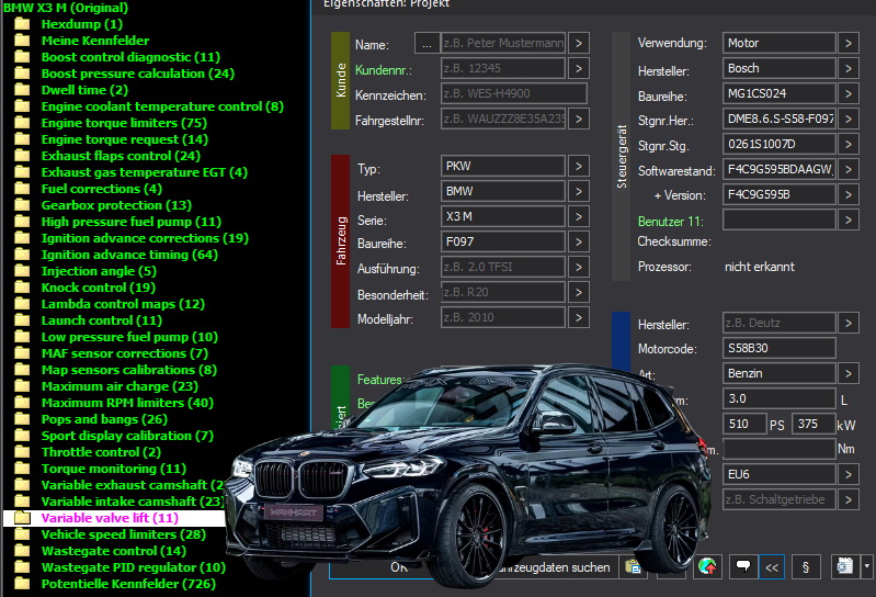 WinOLS & TunerPro Basic Mappack Bosch MG1CS024 – BMW 3.0T S58B30 – DME8.6.S-S58-F097 F4C9G595BDAAGW – OLS / KP / XDF / JSON / CSV