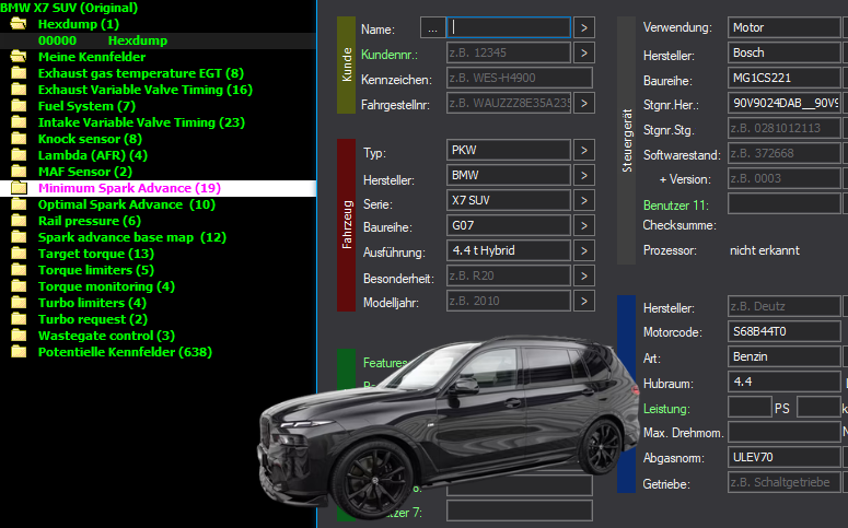 WinOLS & TunerPro Basic Mappack Bosch MG1CS221 – BMW 4.4T Hybrid S68B44T0 – 90V9024DAB_90VS – OLS / KP / XDF / JSON / CSV
