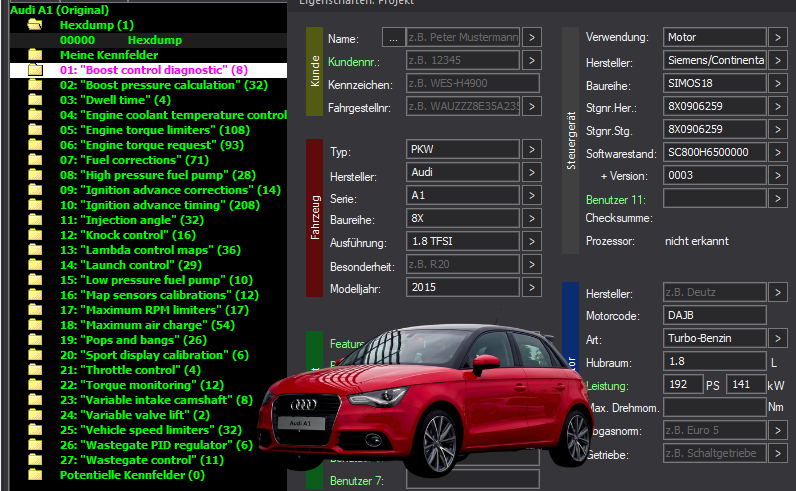 WinOLS & TunerPro Basic Mappack Siemens SIMOS18 – VAG 1.8T DAJB – 8X0906259 SC800H6500000 – OLS  KP  XDF  JSON  CSV