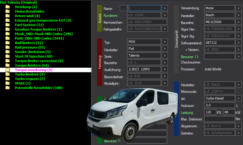 WinOLS & TunerPro Basic Mappack + DTC Bosch MD1CS006 – 2.0D – 087112 – OLS / KP / XDF / JSON / CSV