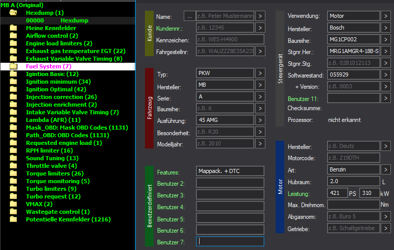 WinOLS & TunerPro Basic Mappack + DTC Bosch MG1CP002 – Mercedes-Benz 2.0T M264 – MRG1AMGR4-18B-S 055929 – OLS  KP  XDF  JSON  CSV