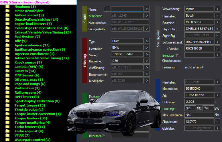 WinOLS & TunerPro Super Mappack Bosch MG1CS003 – BMW 3.0T B58B30M0 – DME8.6B-58-S1P5 R0C9J965BCHNX1 – OLS  KP  XDF  JSON  CSV