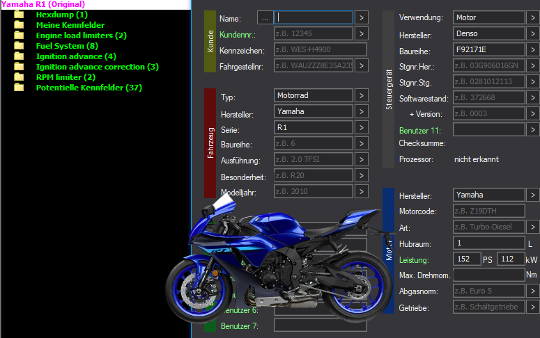 WinOLS & TunerPro Super Mappack Denso F92171E – Yamaha 1 – 0281012113 – OLS / KP / XDF / JSON / CSV